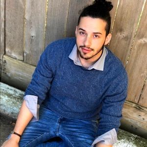 Vintage Powder Blue Merino Wool Sweater